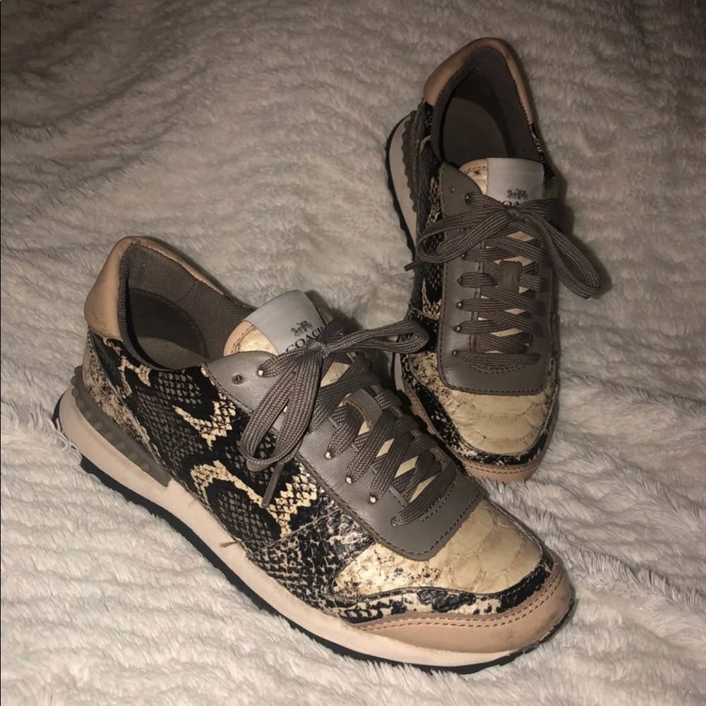 COACH SNAKESKIN FASHION SNEAKERS